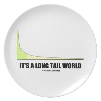 It's A Long Tail World Power Law Graph Humor Party Plate
