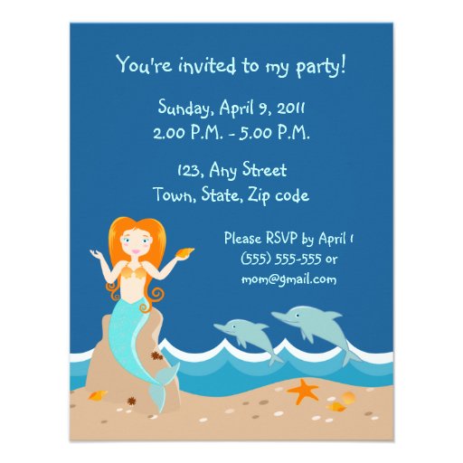 It's a mermaid party time invitation!