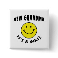 It's A New Baby Girl New Grandma button