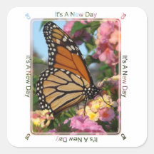 It's A New Day (Monarch Butterfly) Square Stickers