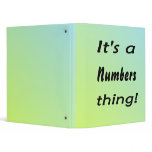 It's a numbers thing! 3 ring binders
