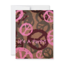 It's A Party!-Peace Signs Design-Invite invitations by pammys It's A Party!-Peace Signs Design-Invite invitations