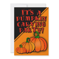 It's a Pumpkin Carving Party! Party Invitations