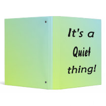 It's a quiet thing! vinyl binders