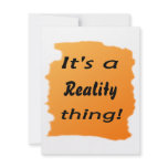 It's a reality thing! announcement