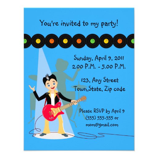 It's a Rock star party time invitation!