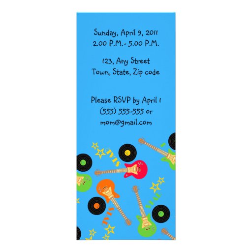It's a Rock star party time invitation!