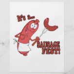 Its a Sausage Fest Funny Sausage Cooking Cartoon Full Color Flyer