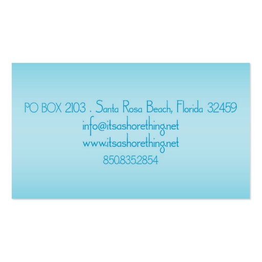 It's a Shore Thing blank business card (back side)