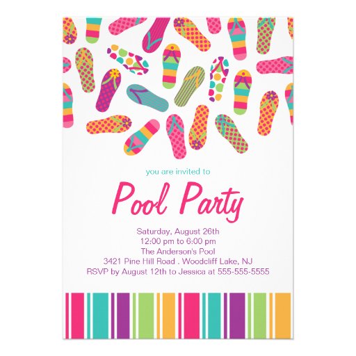 It's a Summer Flip Flop Pool Party Invitation (front side)