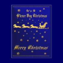 It's A Wiener Dog Christmas Postcard by Lotacats It's A Wiener Dog Christmas Postcard