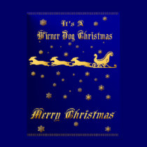 It's A Wiener Dog Christmas Print by Lotacats It's A Wiener Dog Christmas Print
