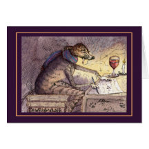 It's a writer's life - greyhound greeting card