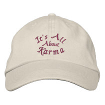 It's All About Karma Affirmation Embroidered Cap embroidered hats