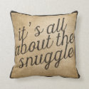It's all about the Snuggle Vintage Burlap Throw Pillows
