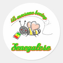 It's awesome beeing Senegalese Round Stickers