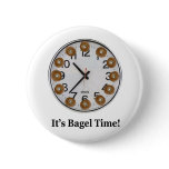 It's Bagel Time! Pinback Button