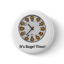 It's Bagel Time! Pinback Button