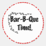 It's BBQ Time! Red Checkered Table Cloth w/Ants Sticker