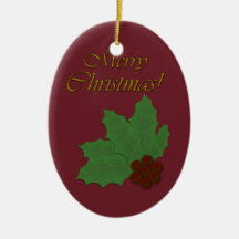 It's Christmas! Go for Baroque! Burgundy Backgrnd Christmas Ornament