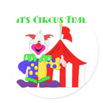 Its Circus Time Round Sticker