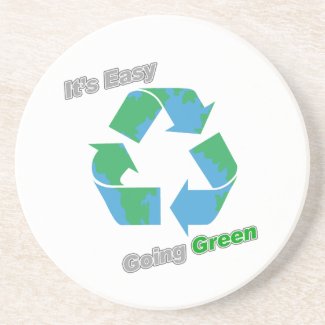 It's Easy Going Green Recycle Symbol coaster