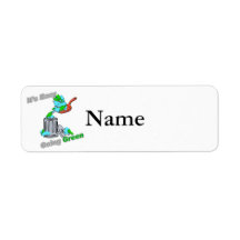 It's Easy Going Green Trashed Planet Custom Return Address Label
