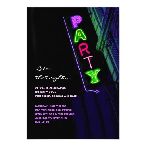 IT'S ELECTRIC!  NEON SIGN Sweet Sixteen Reply Card