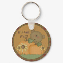 "It's Fall Y'all" Autumn Teddy Bear Keychain by berkeleygirlforever "It's Fall Y'all" Autumn Teddy Bear Keychain