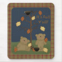 "It's Fall Y'all" Autumn Teddy Bear Mousepad 2