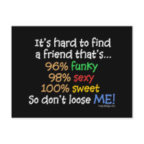 It's hard to find a friend post card