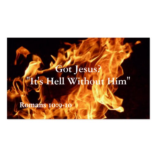 It's Hell Without Him Business Card Template (front side)