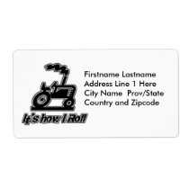 It's How I Roll Tractor Graphic Personalized Shipping Labels