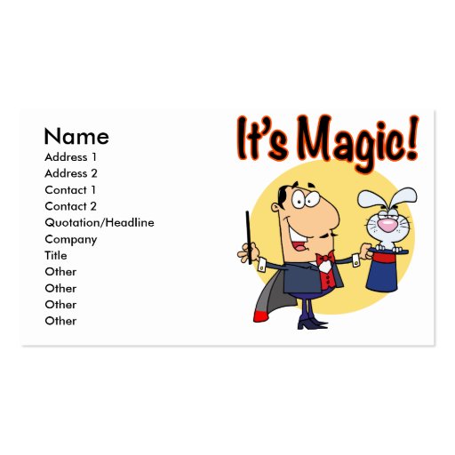 its magic silly magician business card template