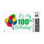 It's My 100th Birthday (Balloons) Postage Stamps