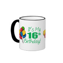 It's My 16th Birthday (Balloons) mugs by LushLaundry It's My 16th Birthday (Balloons) mugs