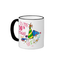 It's My 16th Birthday (Party Hats) mugs by LushLaundry It's My 16th Birthday (Party Hats) mugs