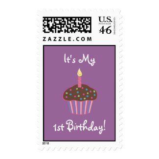 It's My 1st Birthday Chocolate Cupcake (pink) stamp