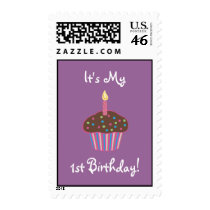 It's My 1st Birthday Chocolate Cupcake (pink) stamps
