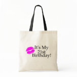 Its My 21st Birthday (Kiss) Tote Bags