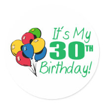 It's My 30th Birthday (Balloons) stickers by LushLaundry It's My 30th Birthday (Balloons) stickers