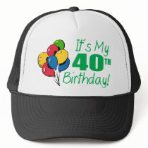 It's My 40th Birthday (Balloons) hats