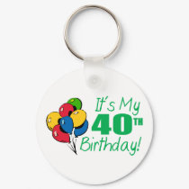 It's My 40th Birthday (Balloons) keychains