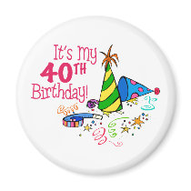It's My 40th Birthday (Party Hats) magnets
