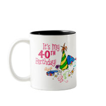 It's My 40th Birthday (Party Hats) mugs by LushLaundry It's My 40th Birthday (Party Hats) mugs