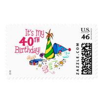 It's My 40th Birthday (Party Hats) postage