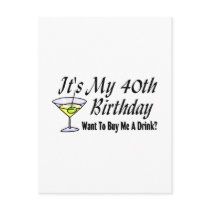 It's My 40th Birthday Post Card