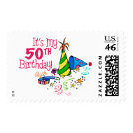 It's My 50th Birthday (Party Hats) stamp