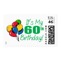 It's My 60th Birthday (Balloons) Postage