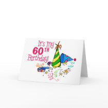 It's My 60th Birthday (Party Hats) Cards